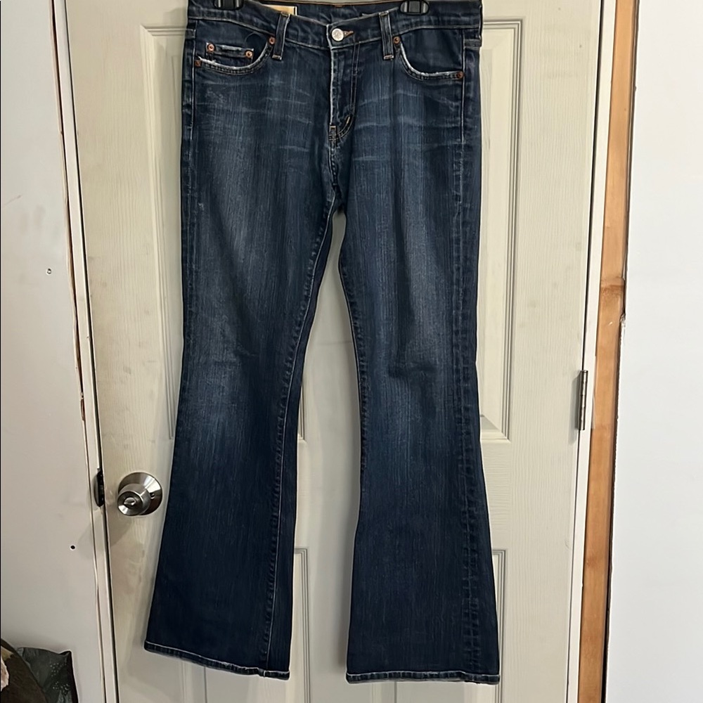 Red Engine Blue Flare Wide Leg Jeans